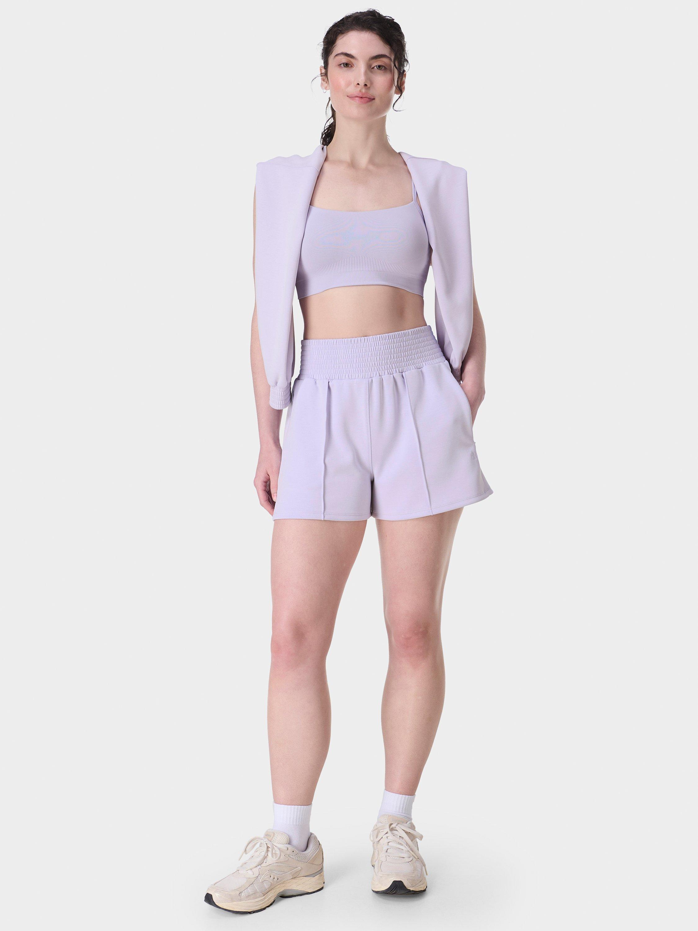 Product image 3 of 7, which shows Sweaty Betty Sand Wash CloudWeight Shorts, Heather Purple, XXS