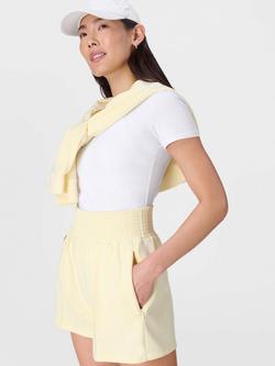 Sweaty Betty Sand Wash CloudWeight Shorts - view 2, Buttercream Yellow