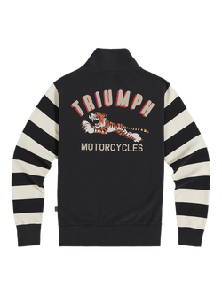 Triumph Motorcycles Trophy Quarter-Zip Cotton Sweatshirt, Black - view 2, Black