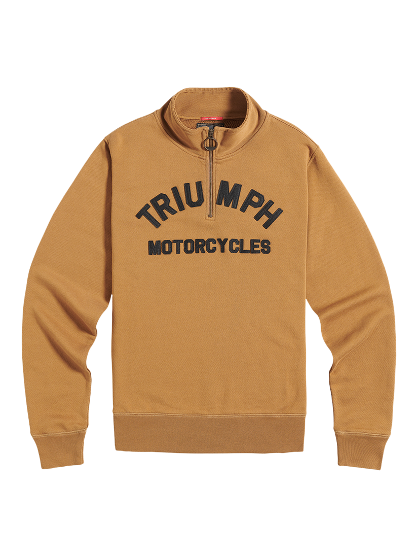 Product image 1 of 3, which shows Triumph Motorcycles Ribble Cotton Sweatshirt, Fawn, S