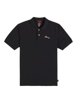 Triumph Motorcycles Sylvester Cotton Regular Fit Short Sleeve Polo Shirt, Black, Black