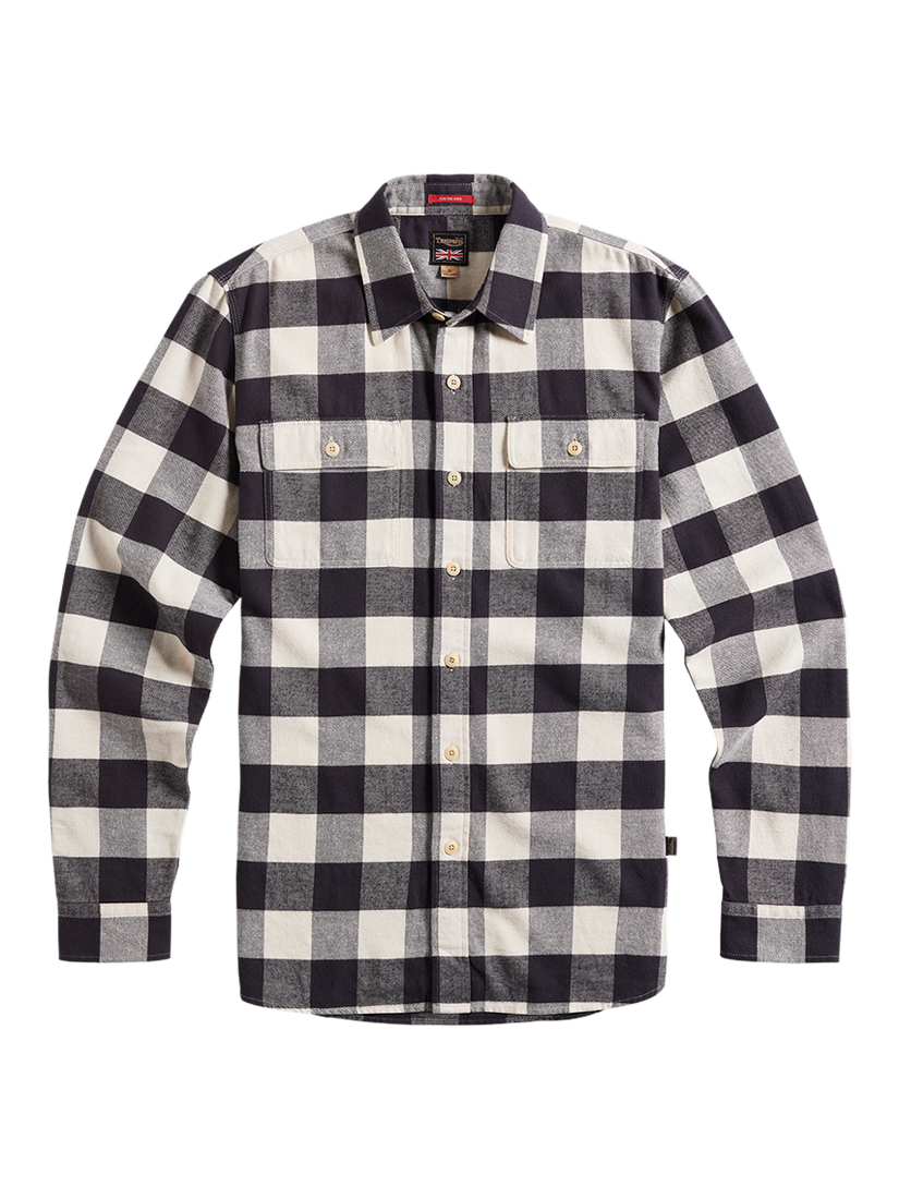 Product image 1 of 3, which shows Triumph Motorcycles Montana Cotton Regular Fit Check Shirt, Black/Bone, S