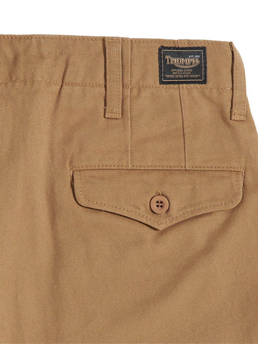 Product image 4 of 5, which shows Triumph Motorcycles Officer Cotton Twill Chinos, Tan, 28R