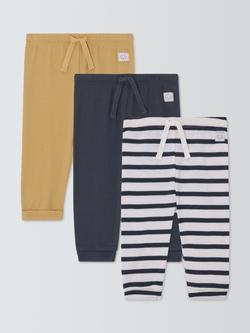 John Lewis Baby Ribbed Leggings, Pack of 3, Yellow, Yellow