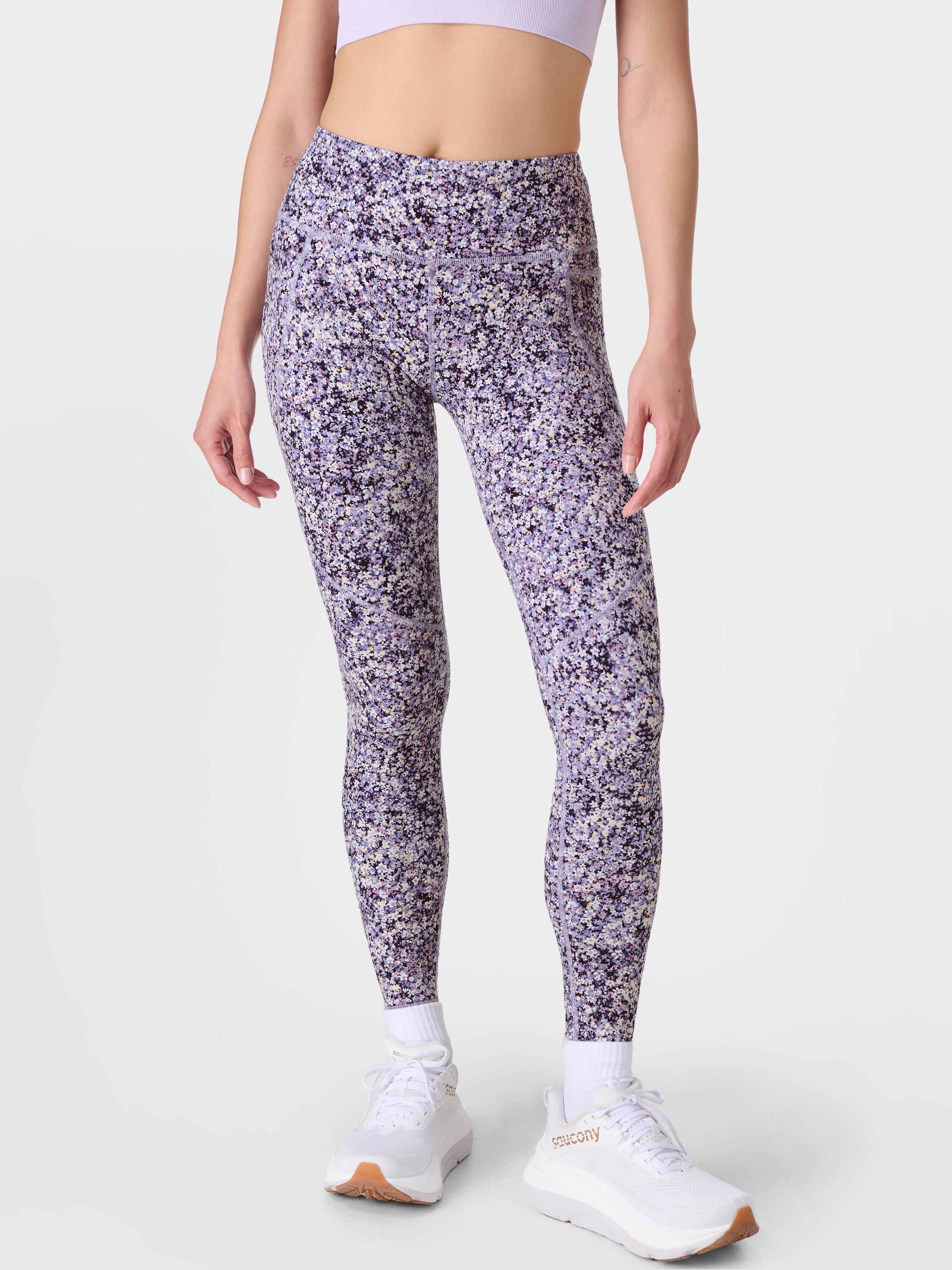 Product image 1 of 9, which shows Sweaty Betty Power Workout Leggings, Purple Meadow Print, XS