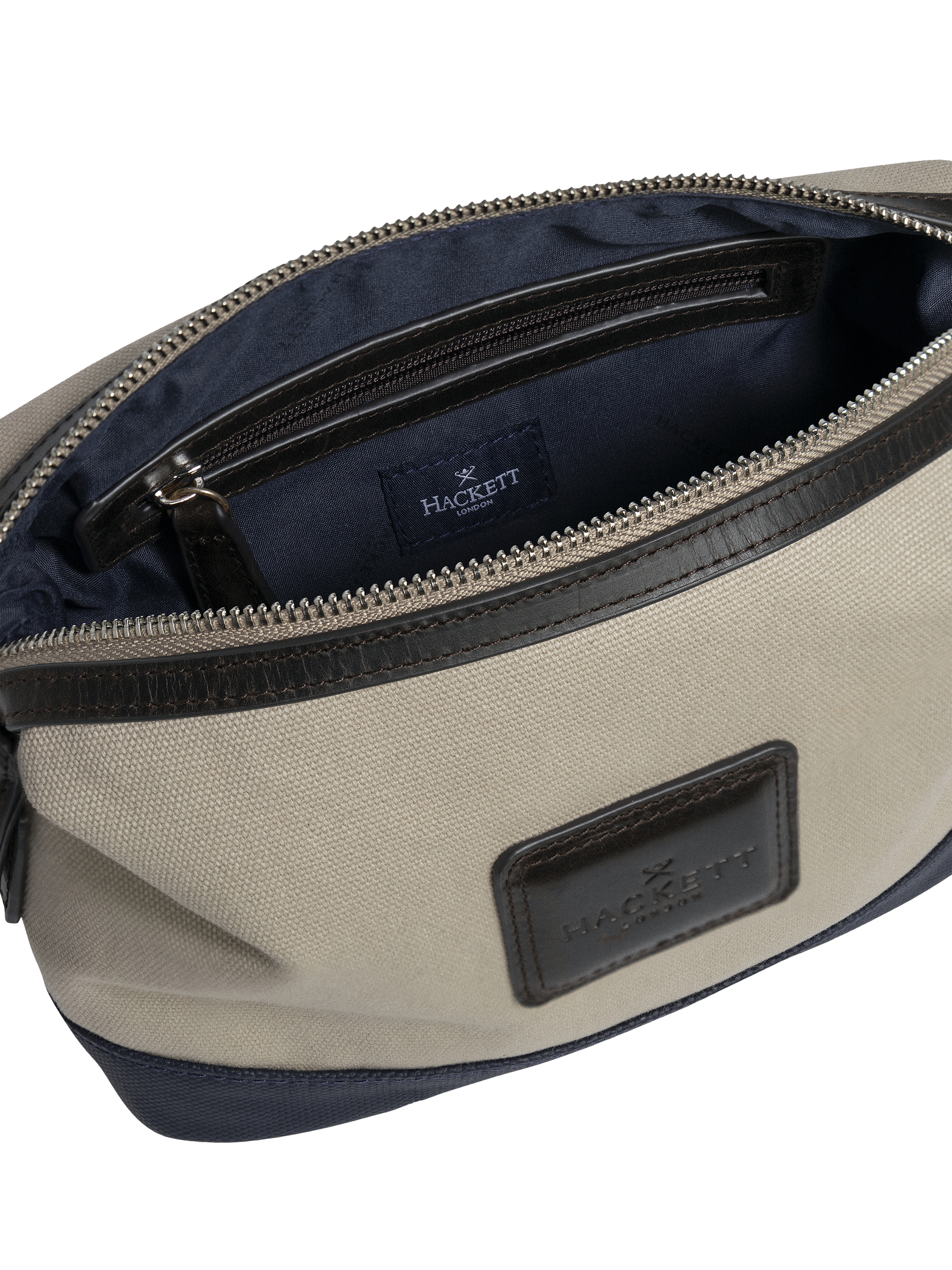 Product image 3 of 4, which shows Hackett London Cotton Washbag, Ivory White
