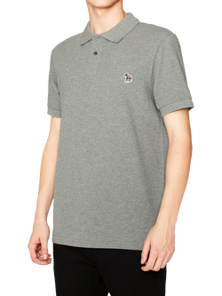 PS Paul Smith Cotton Regular Fit Short Sleeve Polo Shirt, Grey Melange