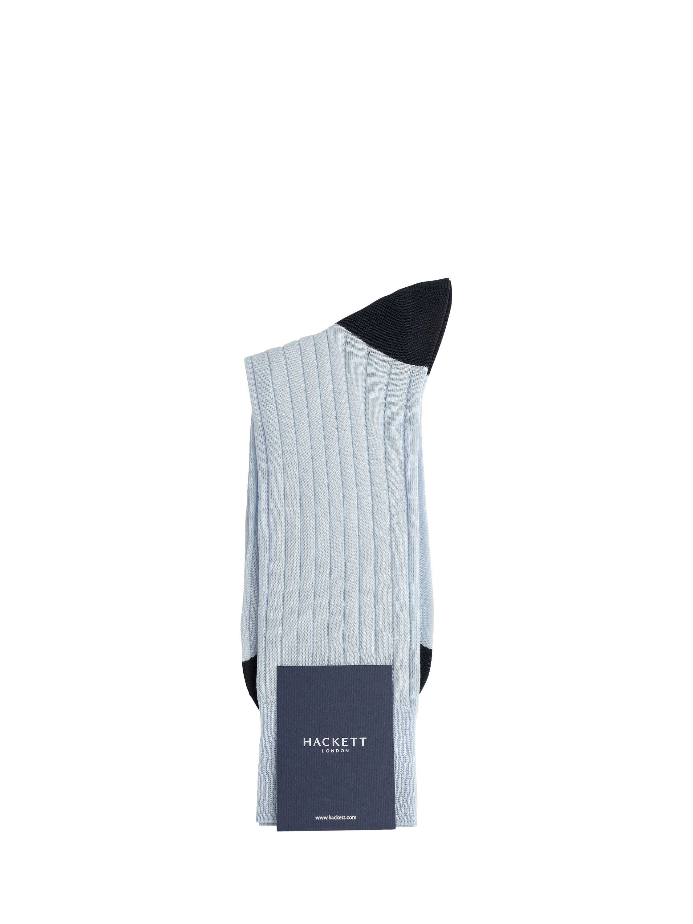 Product image 2 of 4, which shows Hackett London Ribbed Cotton Socks, Summer Blue, S-M