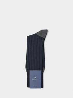 Hackett London Ribbed Cotton Socks - view 2, Navy