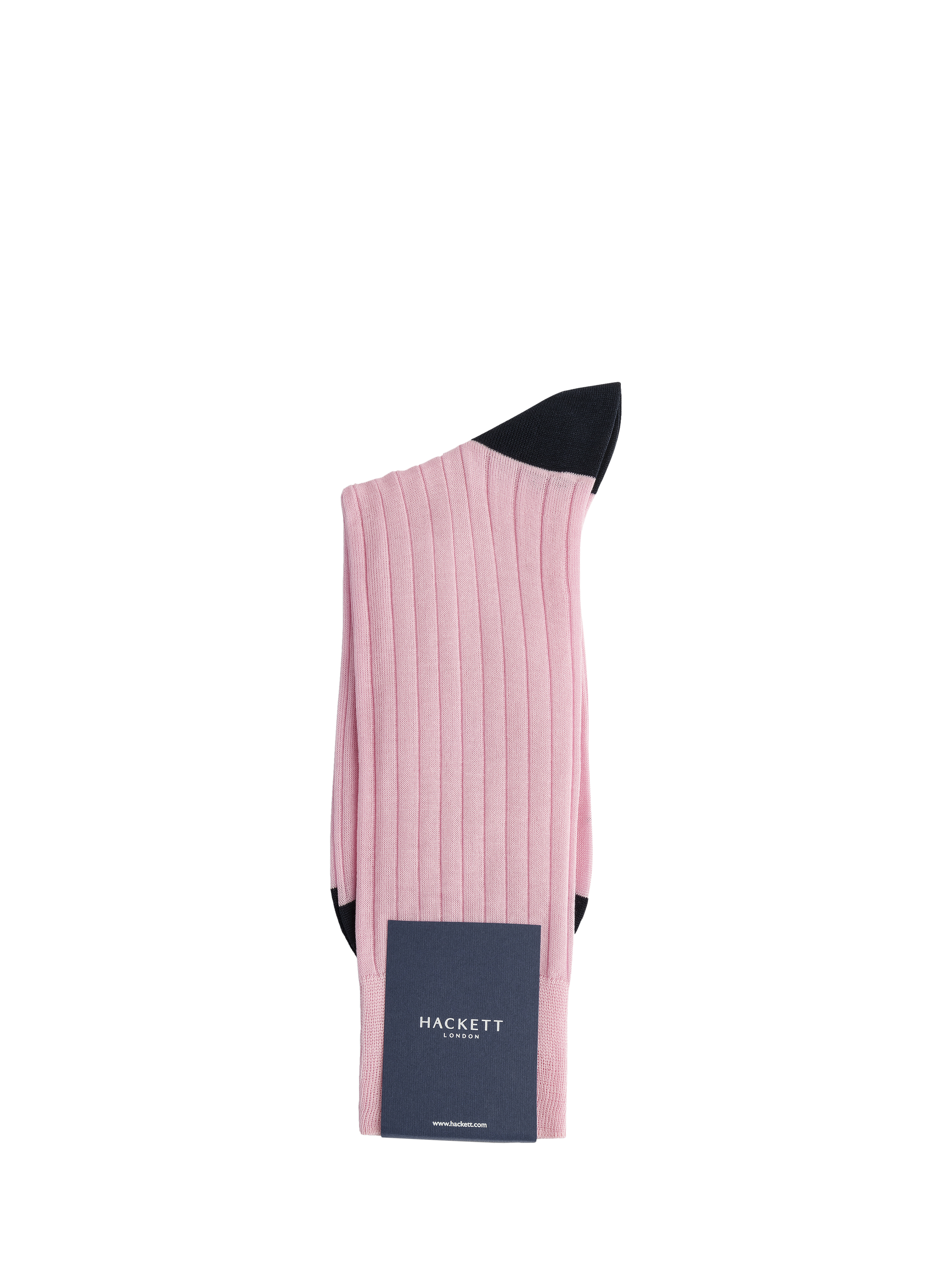 Product image 2 of 4, which shows Hackett London Ribbed Cotton Socks, College Pink, S-M