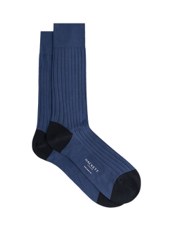 Hackett London Ribbed Cotton Socks, Royal Blue