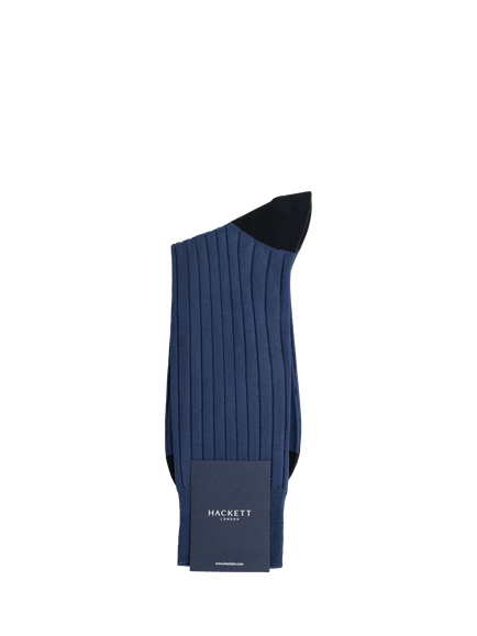 Hackett London Ribbed Cotton Socks - view 2, Royal Blue