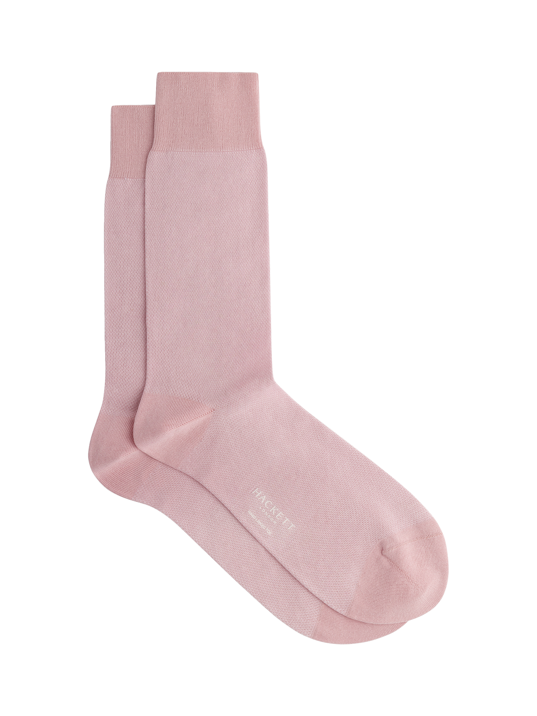 Product image 1 of 4, which shows Hackett London Birdseye Pattern Cotton Socks, College Pink, M-L