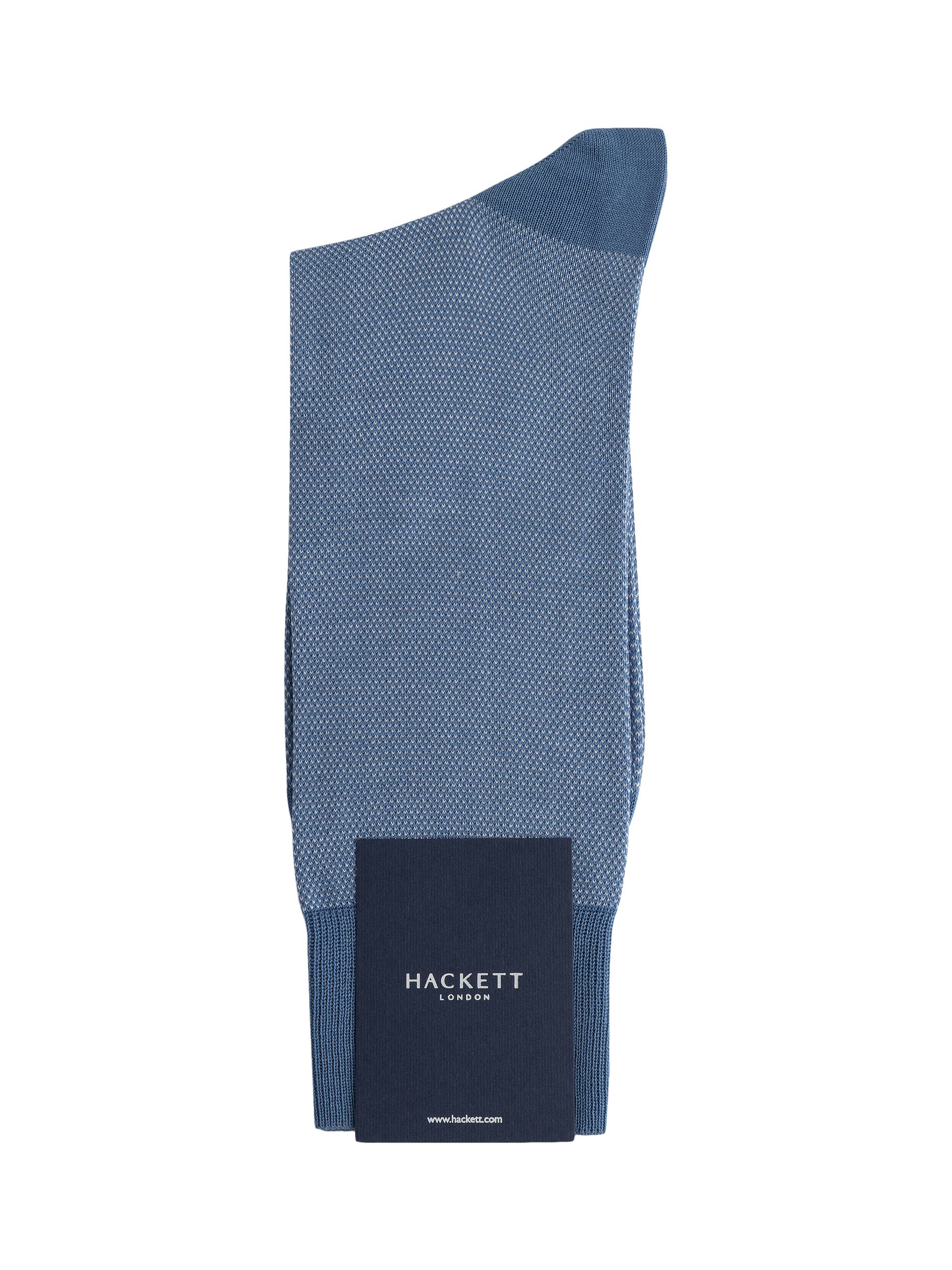 Product image 2 of 4, which shows Hackett London Birdseye Pattern Cotton Socks, Sea Blue, M-L