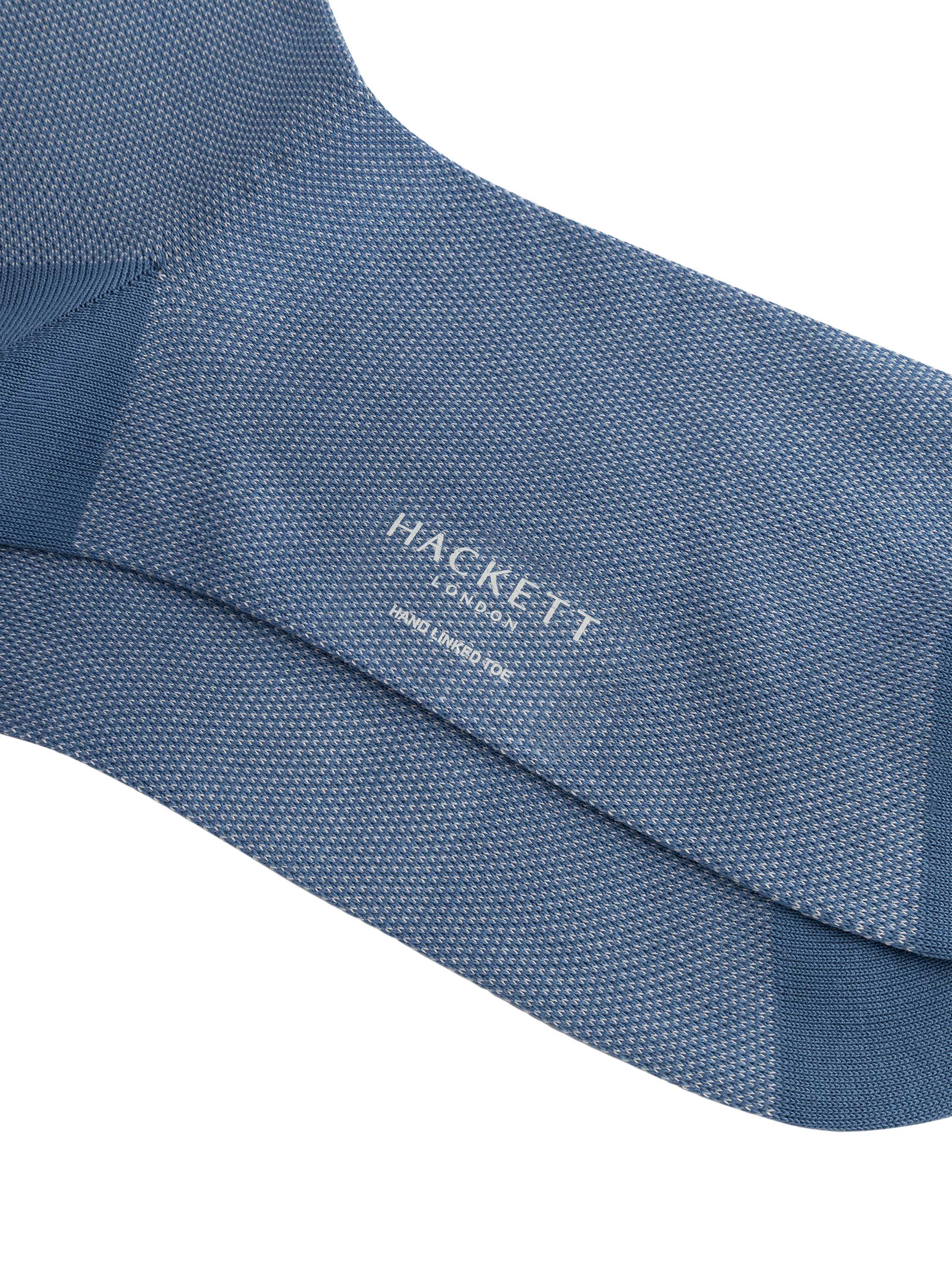 Product image 3 of 4, which shows Hackett London Birdseye Pattern Cotton Socks, Sea Blue, M-L