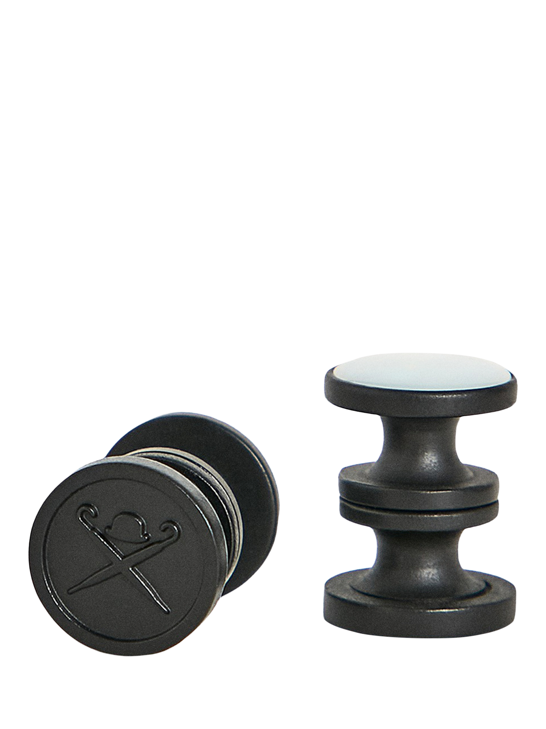 Product image 2 of 4, which shows Hackett London Button Shaped Cufflinks, Black