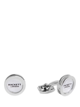 Hackett London Round Button-Shaped Cufflinks, Silver