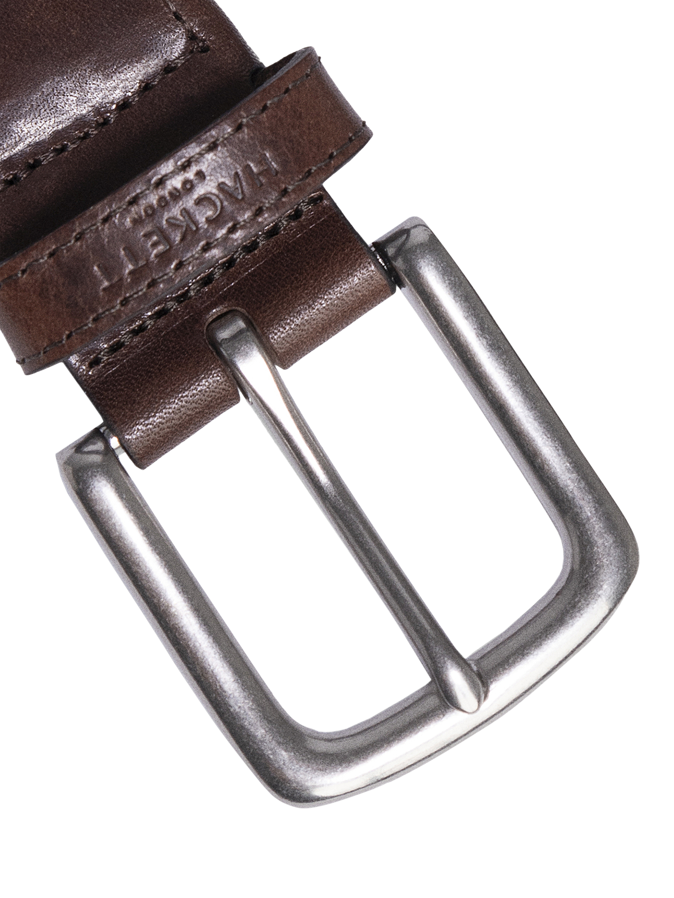 Product image 4 of 4, which shows Hackett London Leather Plaited Belt, Brown, S