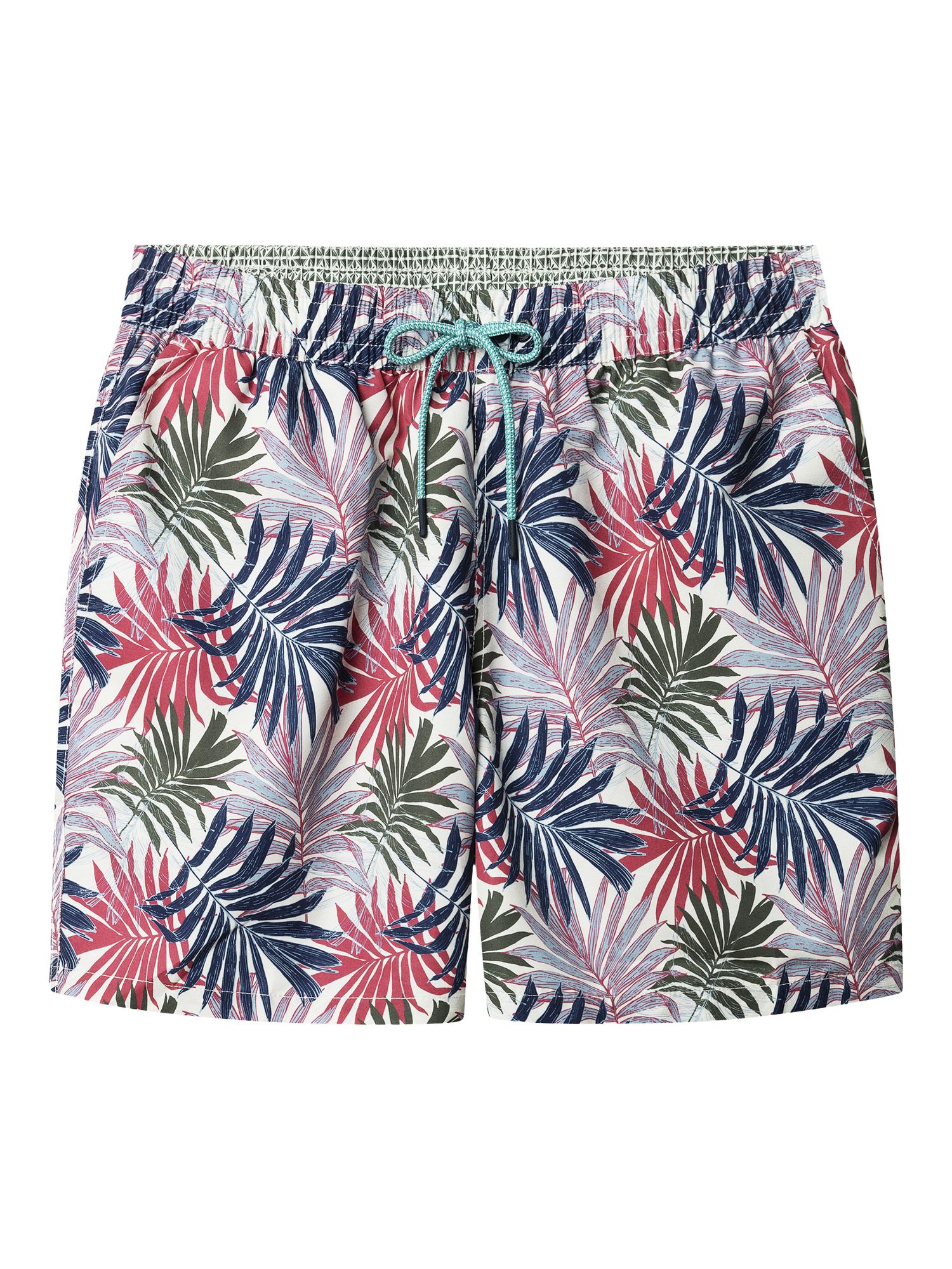 Product image 6 of 7, which shows Hackett London Regular Fit Jungle Print Swim Shorts, Optic White, L