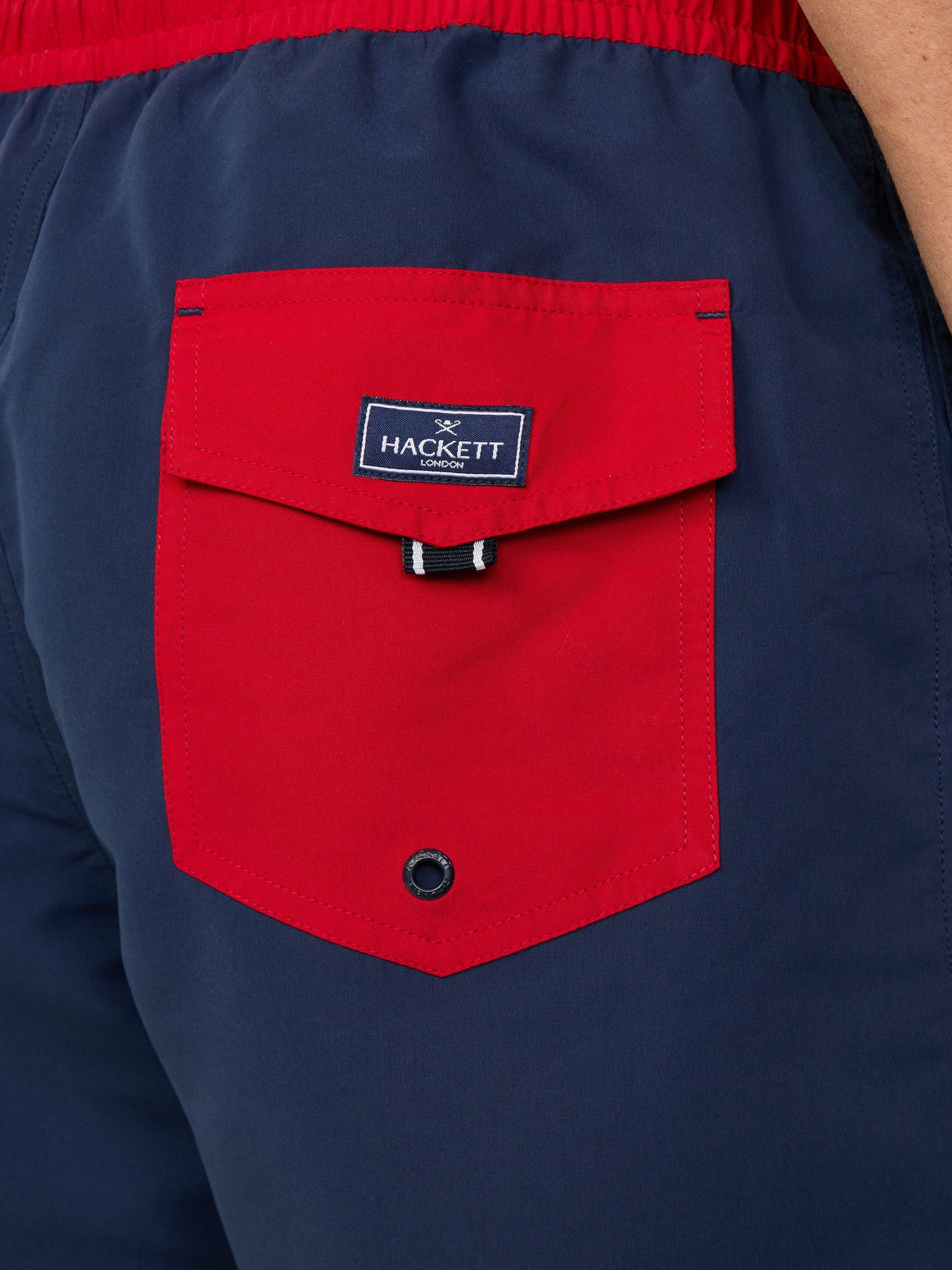 Product image 6 of 8, which shows Hackett London Regular Fit Branded Number Swim Shorts , Ink Blue, L
