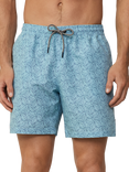 Hackett London Printed Regular Fit Swim Trunks, Fade Blue, Fade Blue