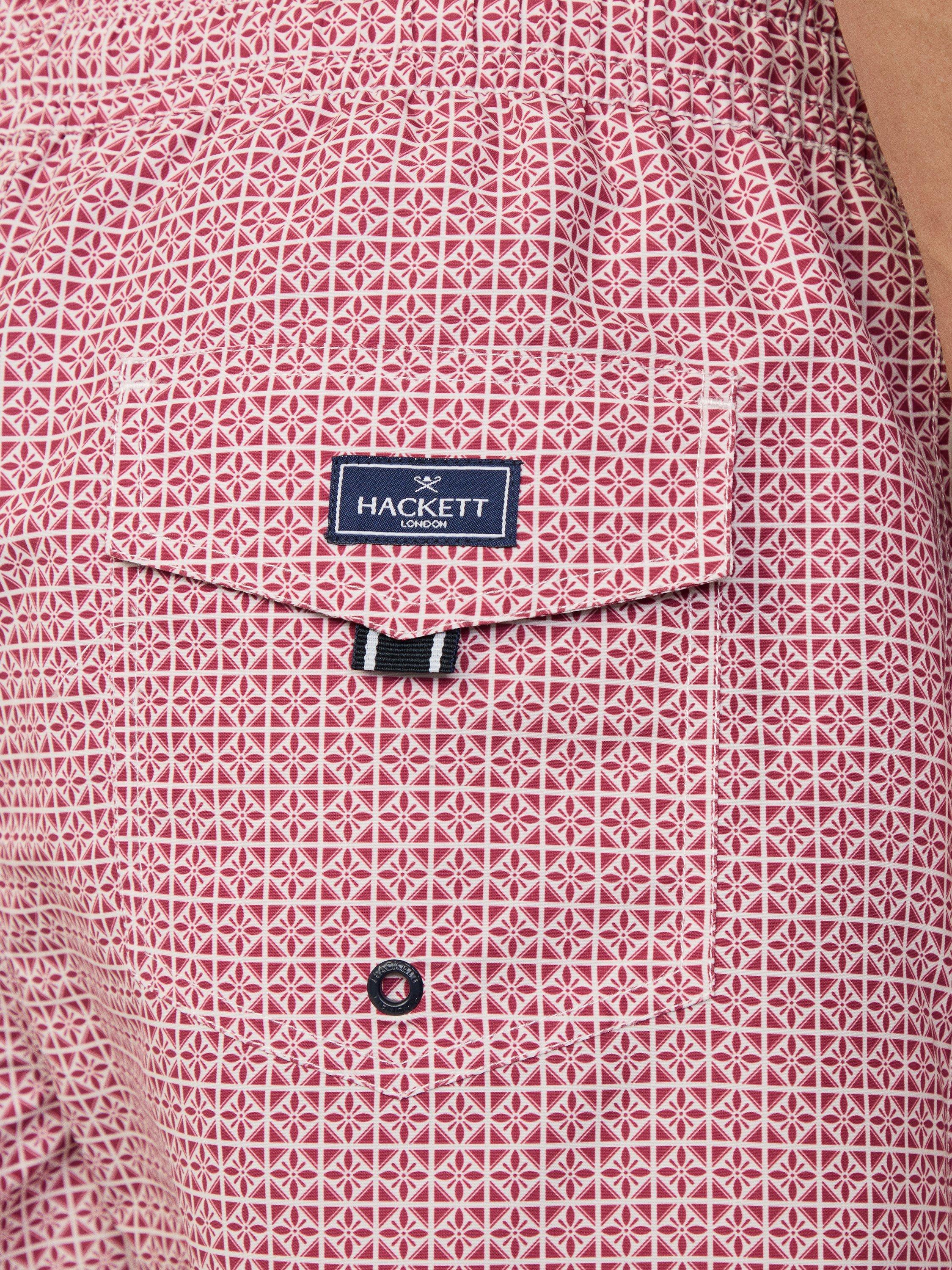 Product image 5 of 7, which shows Hackett London Printed Regular Fit Swim Trunks, Cranberry Pink, XXL