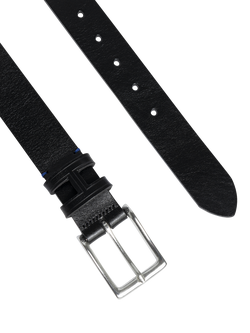 Hackett London Casual H Keeper Leather Belt, Black - view 2, Black