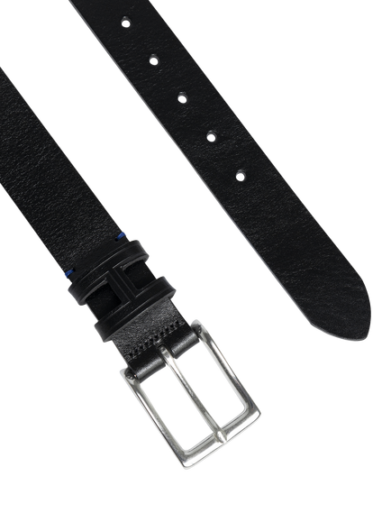 Hackett London Casual H Keeper Leather Belt, Black - view 2, Black