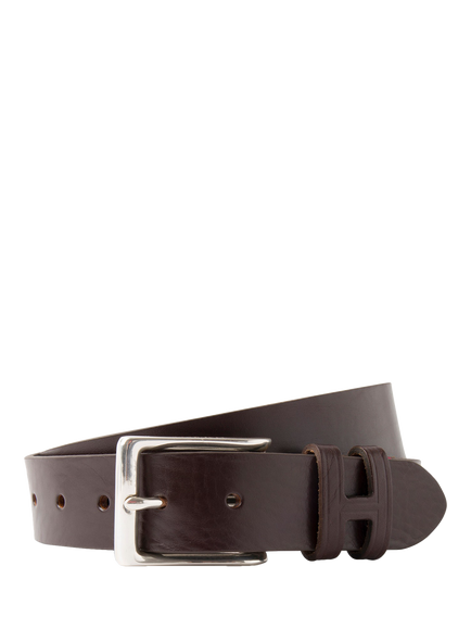 Hackett London Casual H Keeper Leather Belt, Brown, Brown