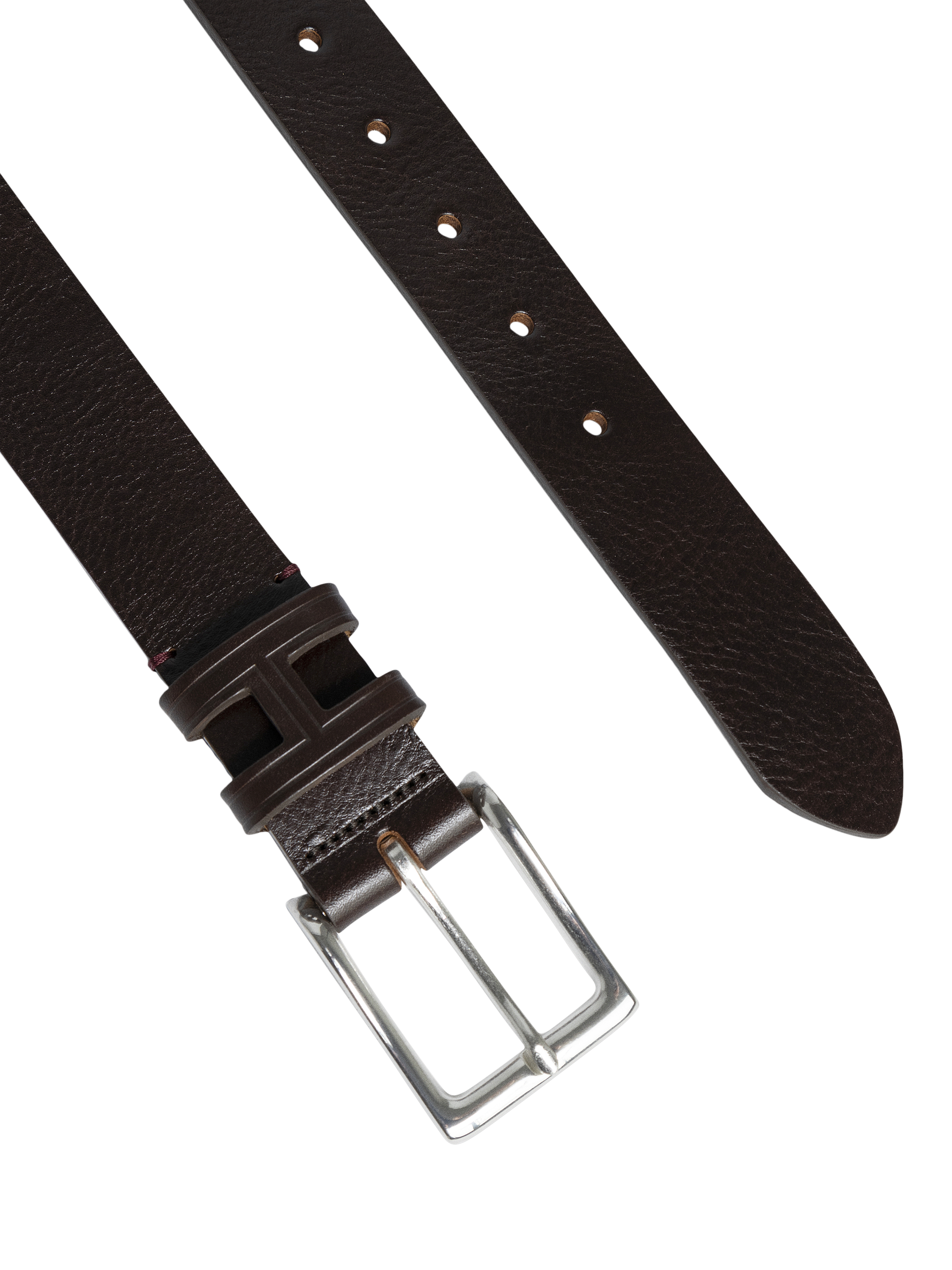 Product image 2 of 4, which shows Hackett London Casual H Keeper Leather Belt, Brown, 28