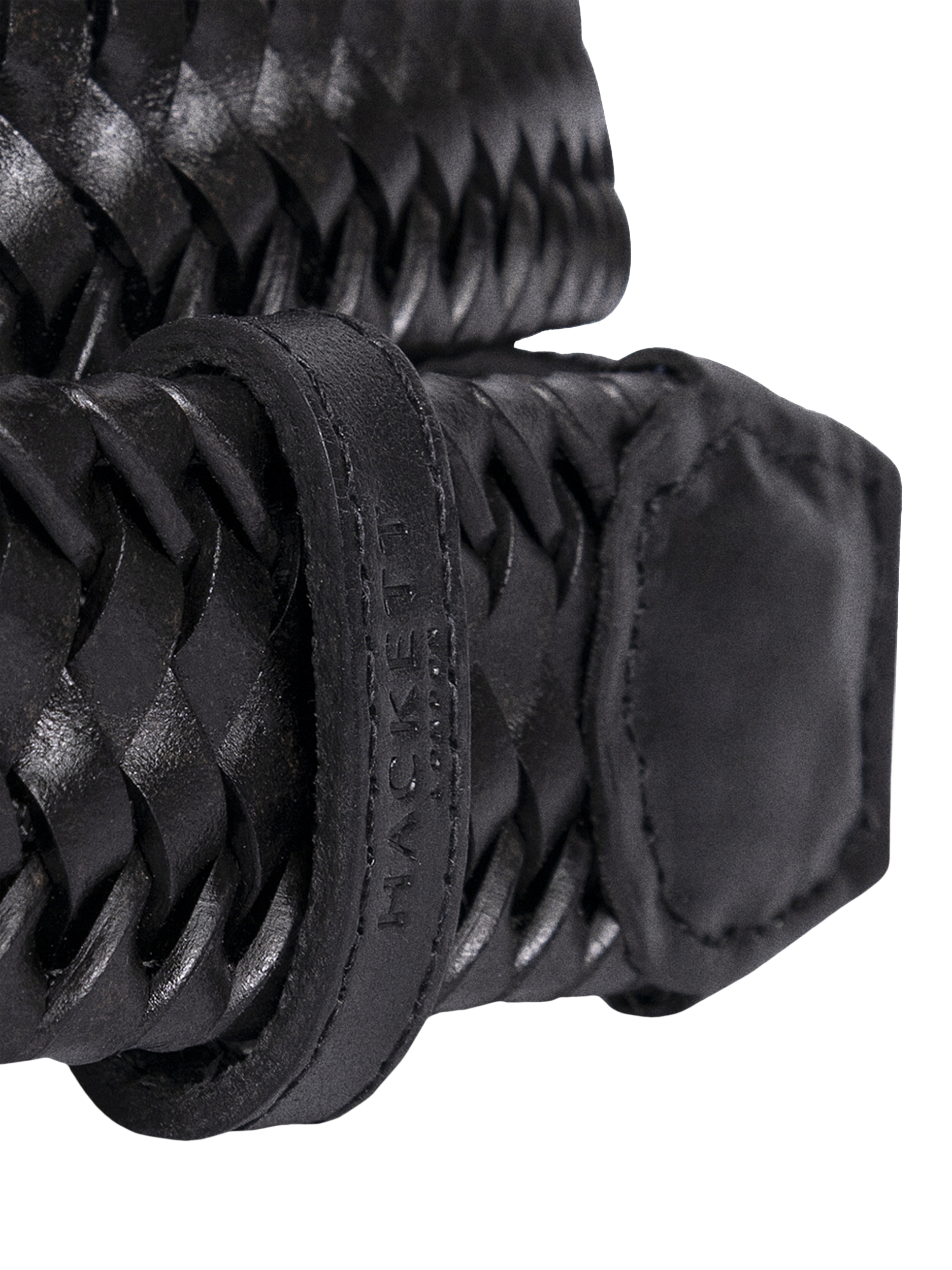 Product image 3 of 4, which shows Hackett London Braided Italian Leather Belt, Black, L