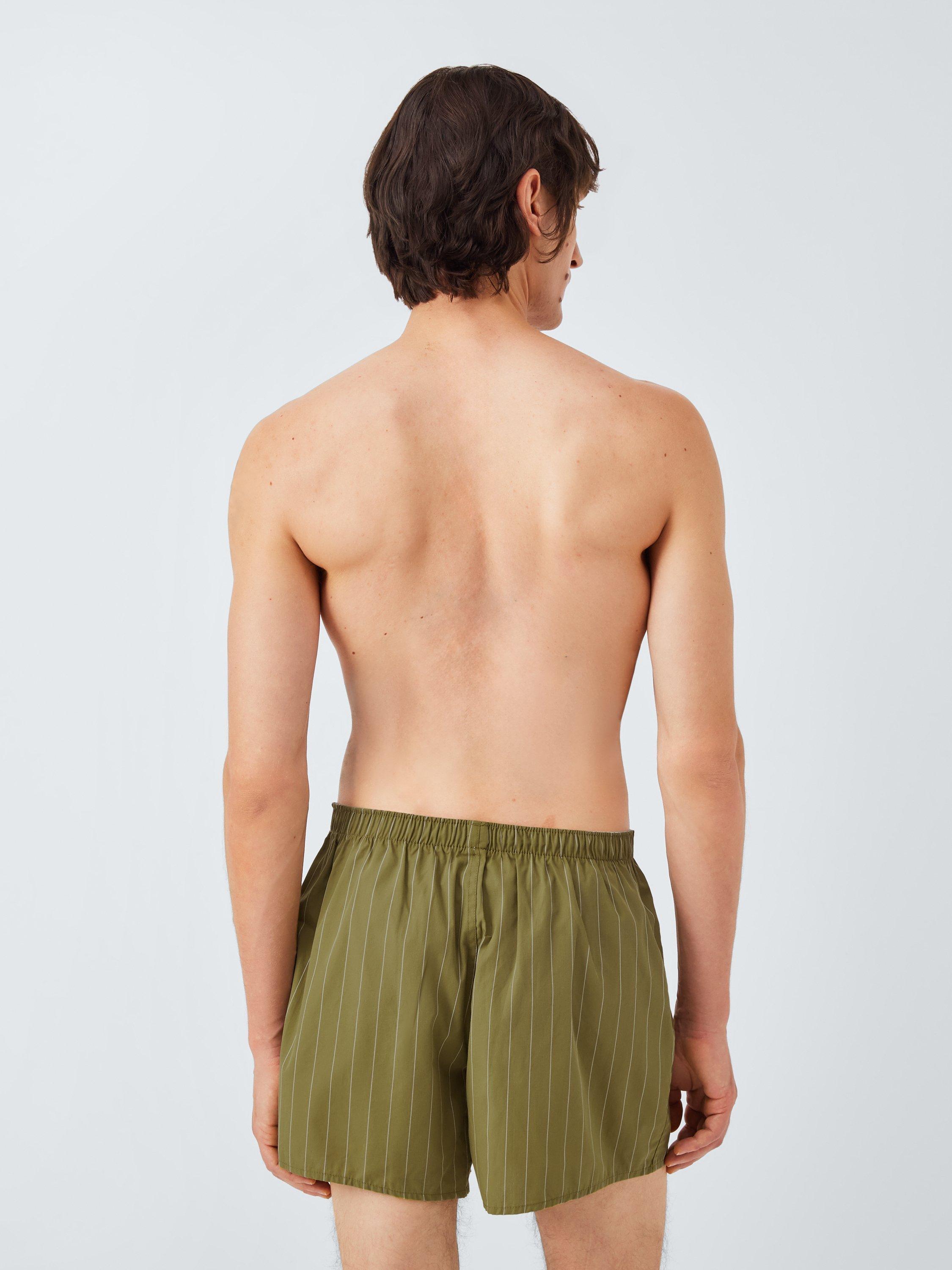 Product image 3 of 4, which shows John Lewis Mixed Cotton Boxers, Pack of 3, Green Olive, S