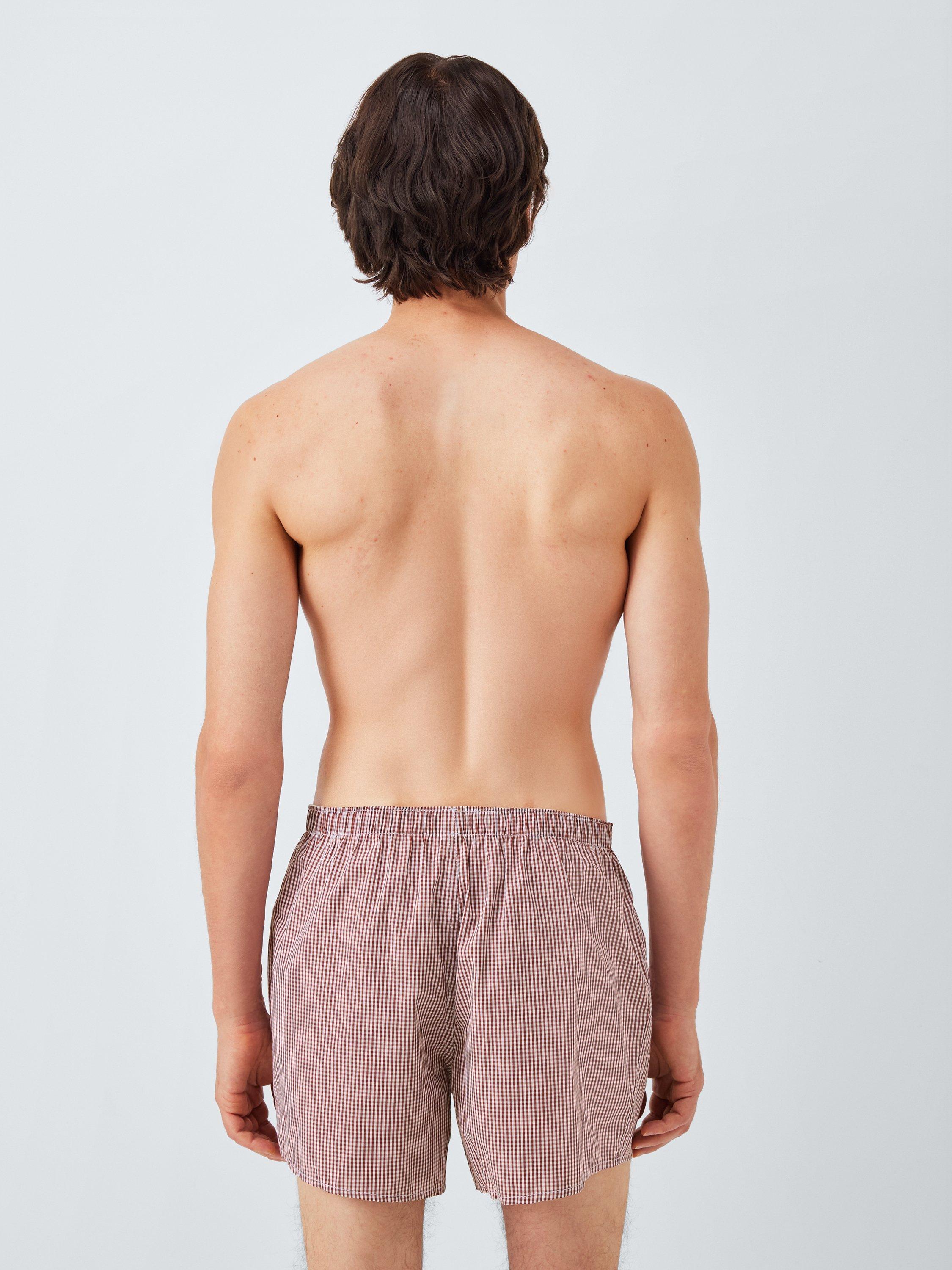 Product image 3 of 4, which shows John Lewis Check Cotton Boxers, Pack of 5, Multi, S