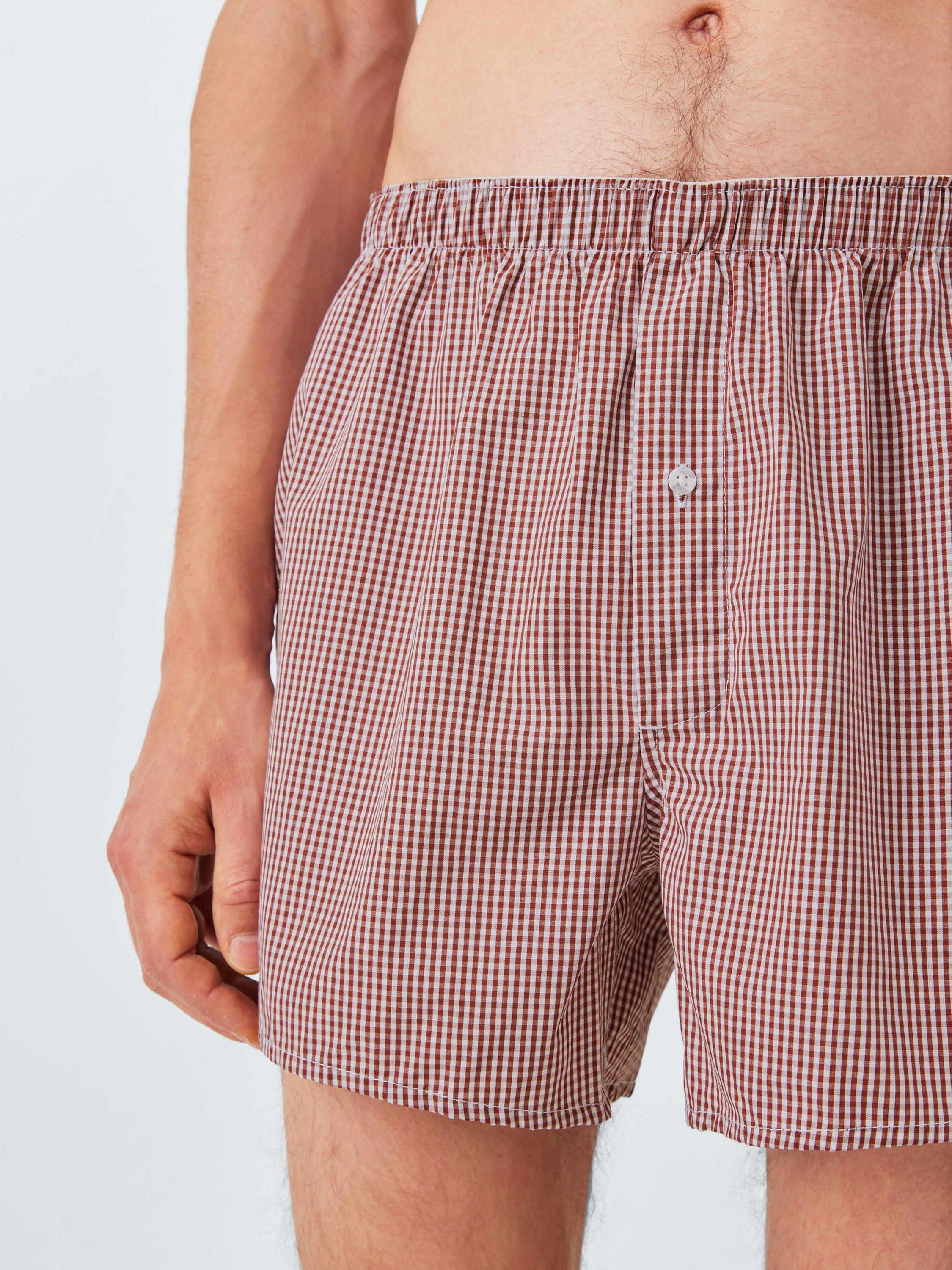 Product image 4 of 4, which shows John Lewis Check Cotton Boxers, Pack of 5, Multi, S