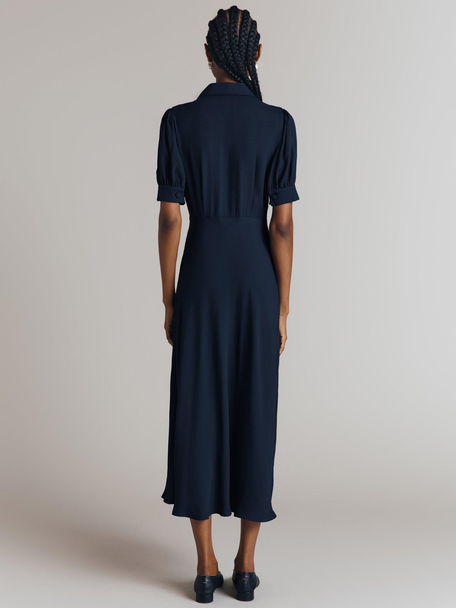 Product image 4 of 4, which shows Ghost Wilma Shirt Midi Dress, Navy, XS