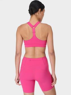 Sweaty Betty Power Medium Support Sports Bra, Fuchsia Pink - view 2, Fuchsia Pink