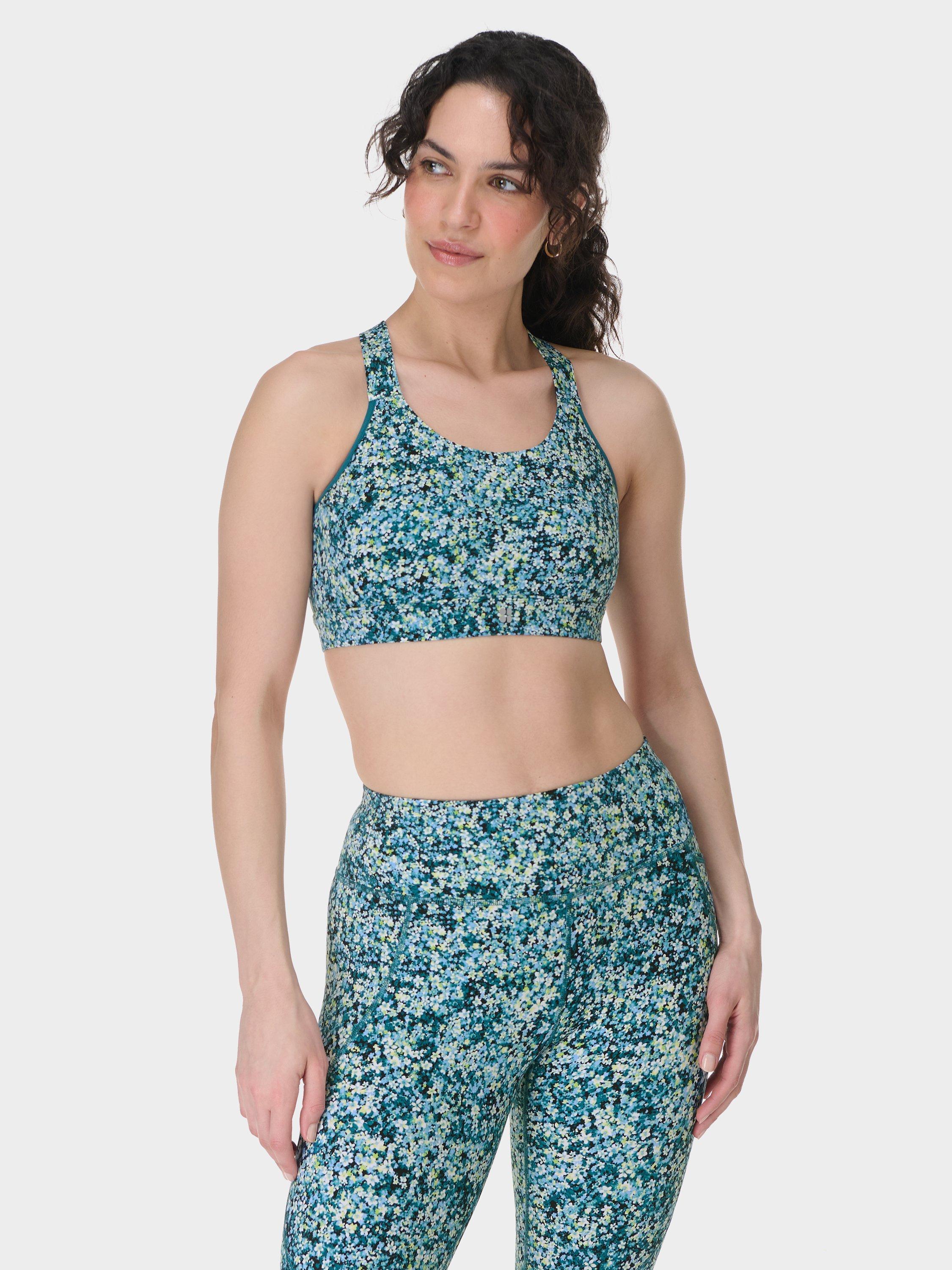 Sweaty Betty Power Medium Support Sports Bra, Blue Meadow Print