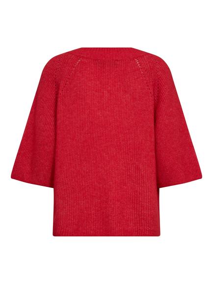 MOS MOSH Taci V-Neck Jumper, Red - view 2, Red