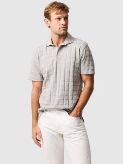 Rodd & Gunn Rosskeen Textured Premium Cotton Regular Fit Short Sleeve Polo Shirt, Smoke