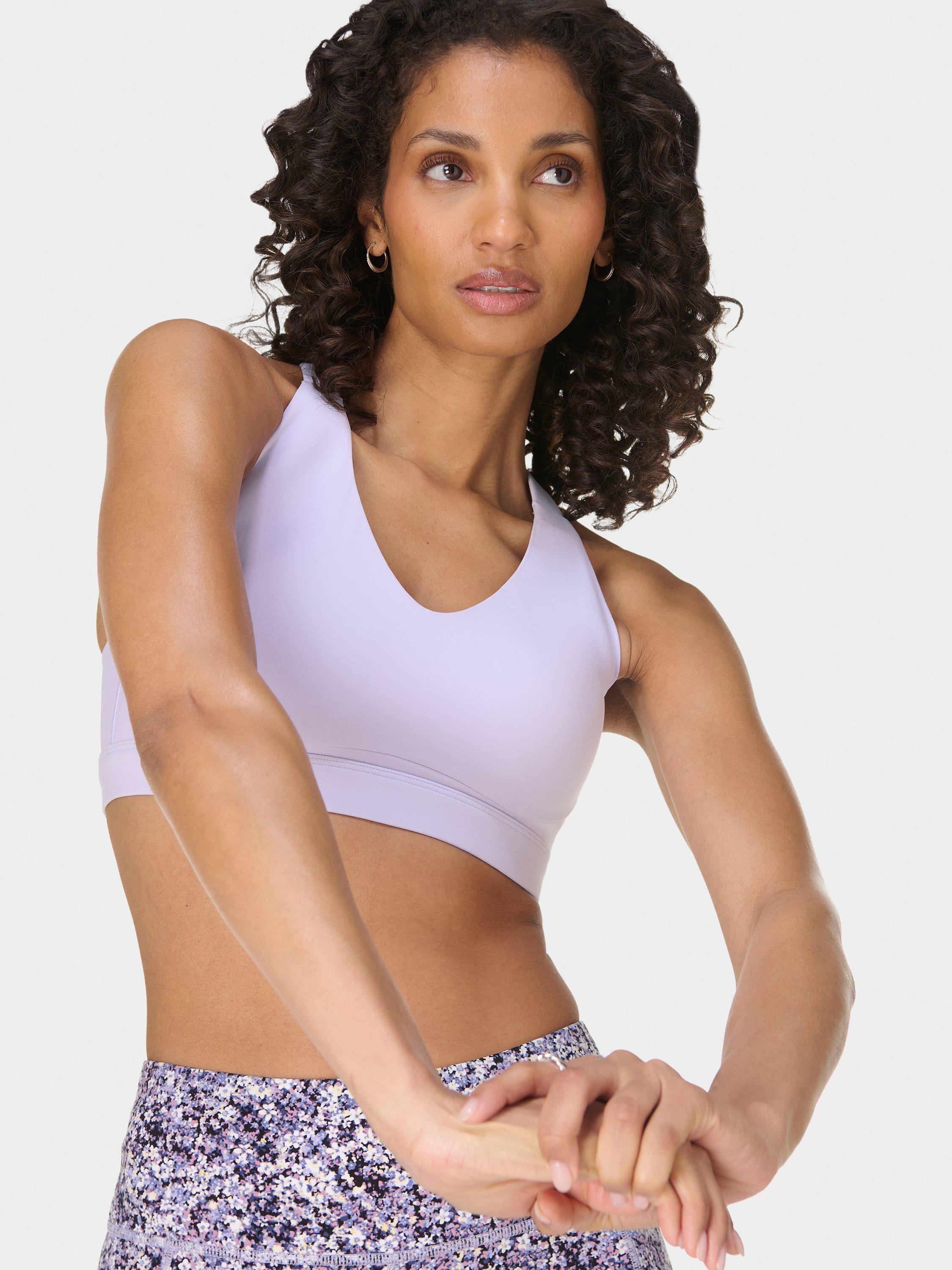 Product image 2 of 7, which shows Sweaty Betty Power Pulse Sports Bra, Purple Heather, XXS