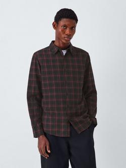 Kin Check Cotton Shirt, Black/Catawba Grape