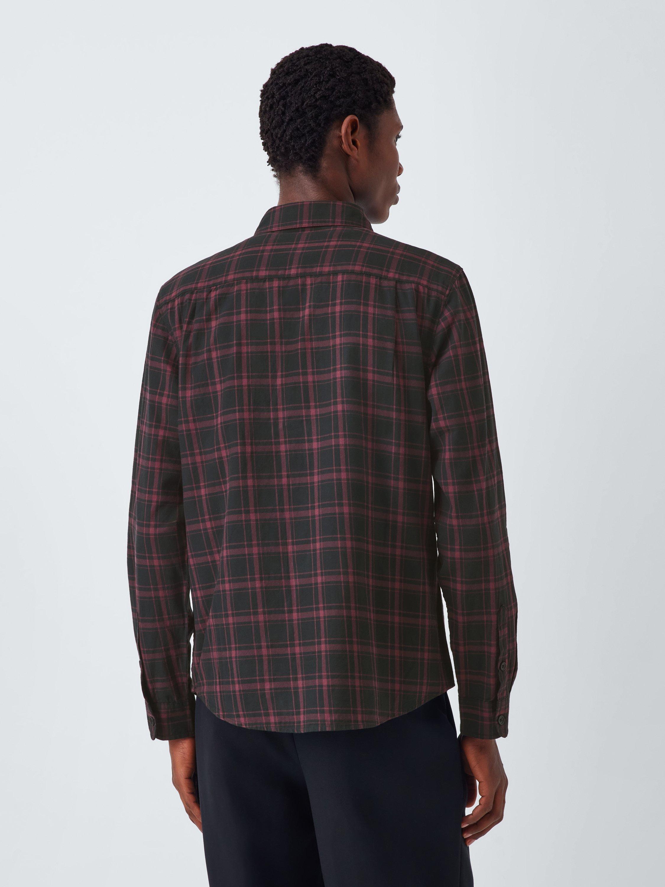 Product image 2 of 6, which shows Kin Check Cotton Shirt, Black/Catawba Grape, S