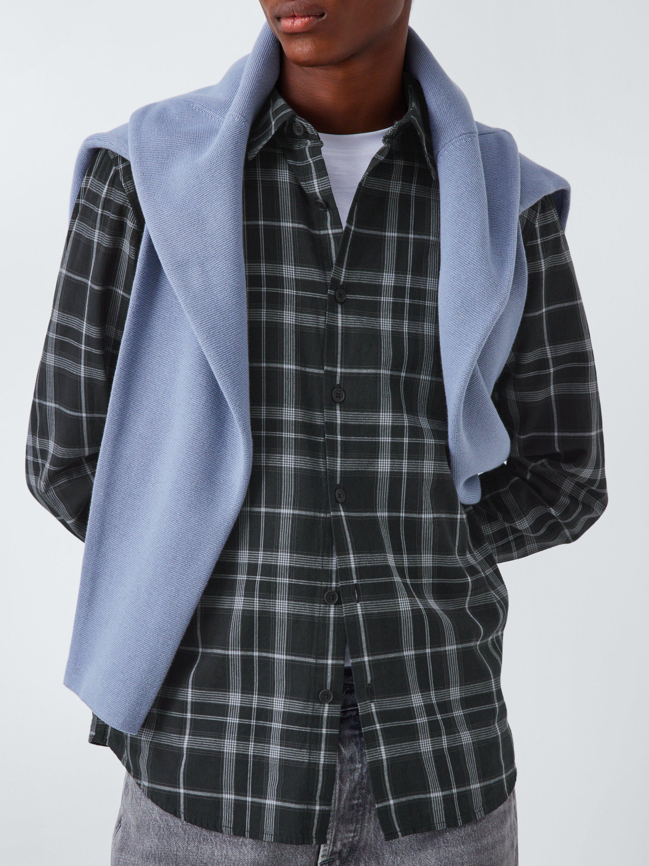 Product image 6 of 6, which shows Kin Check Cotton Shirt, Black/Heather, S