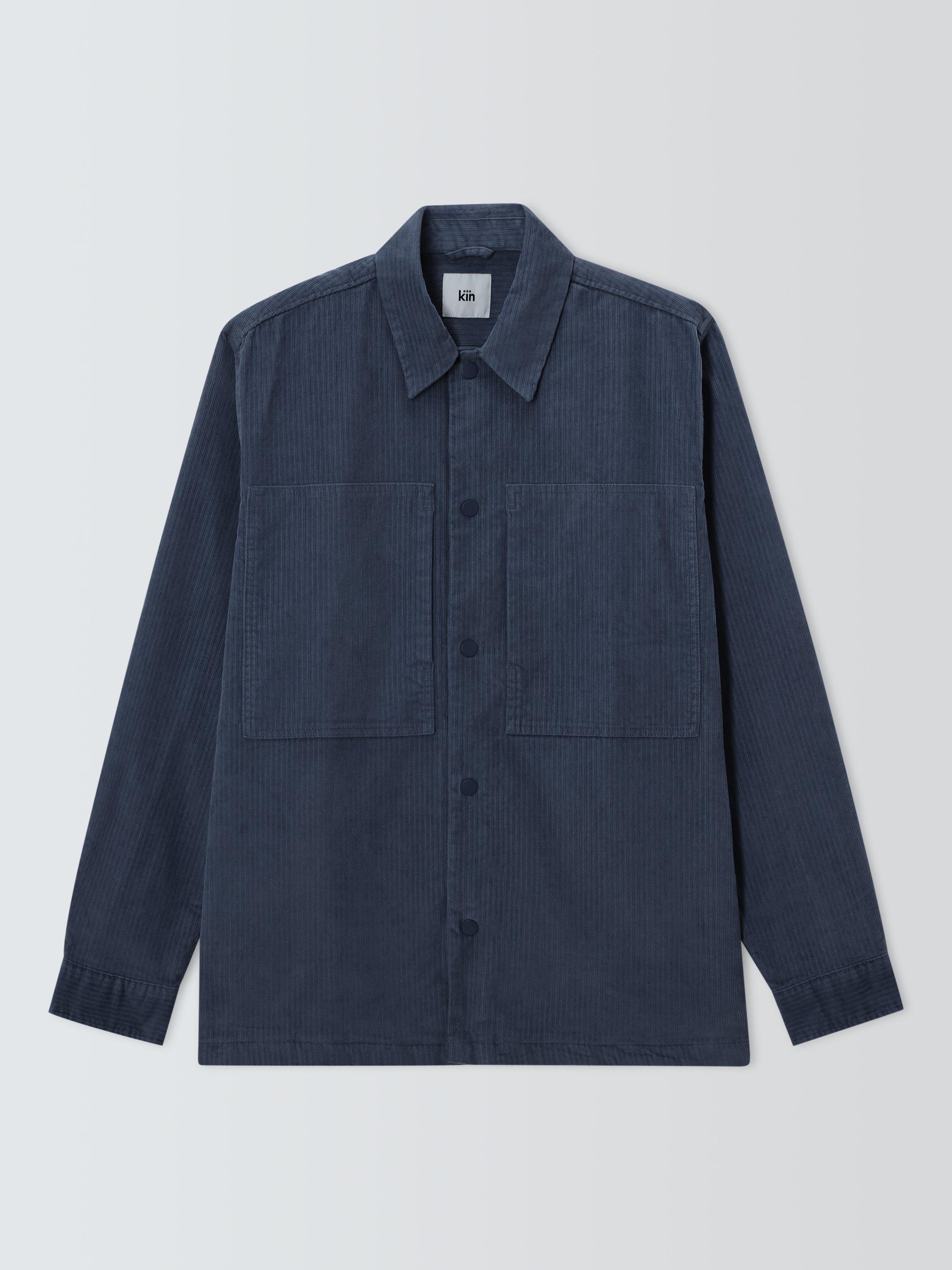 Product image 4 of 6, which shows Kin Corduroy Overshirt, Dark Sapphire, S