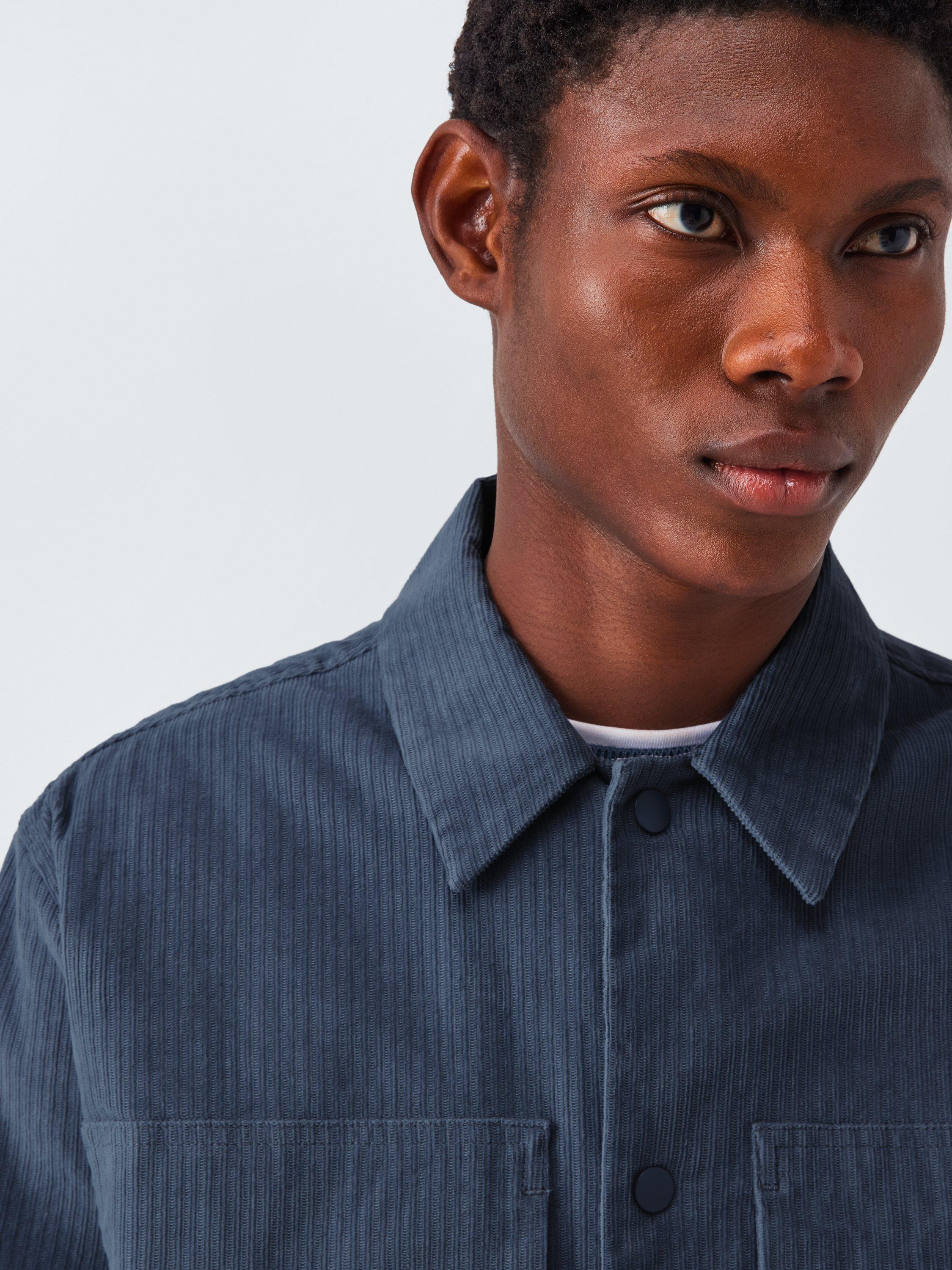 Product image 6 of 6, which shows Kin Corduroy Overshirt, Dark Sapphire, S