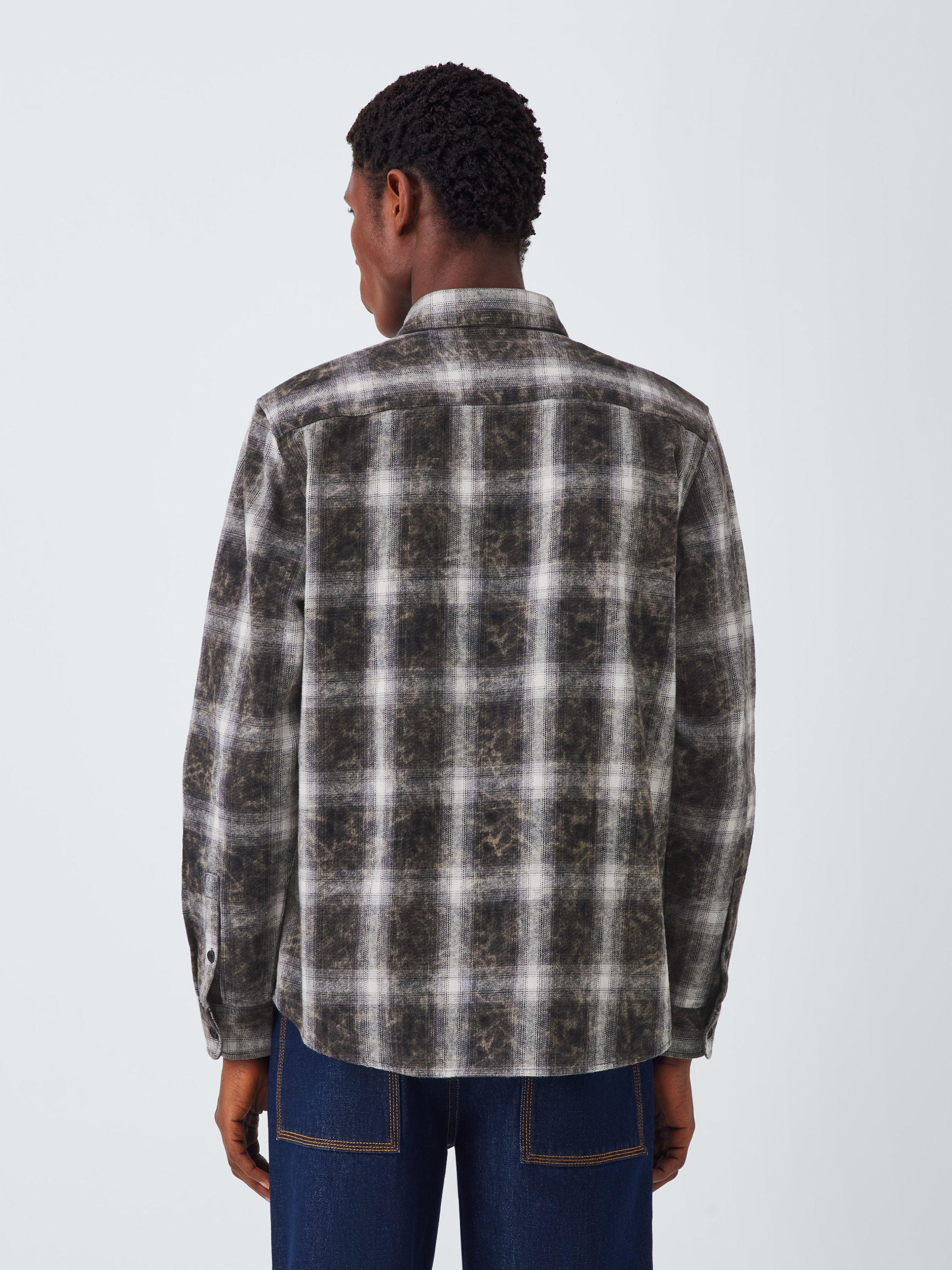 Product image 2 of 6, which shows Kin Erased Check Cotton Shirt, Meteorite, S