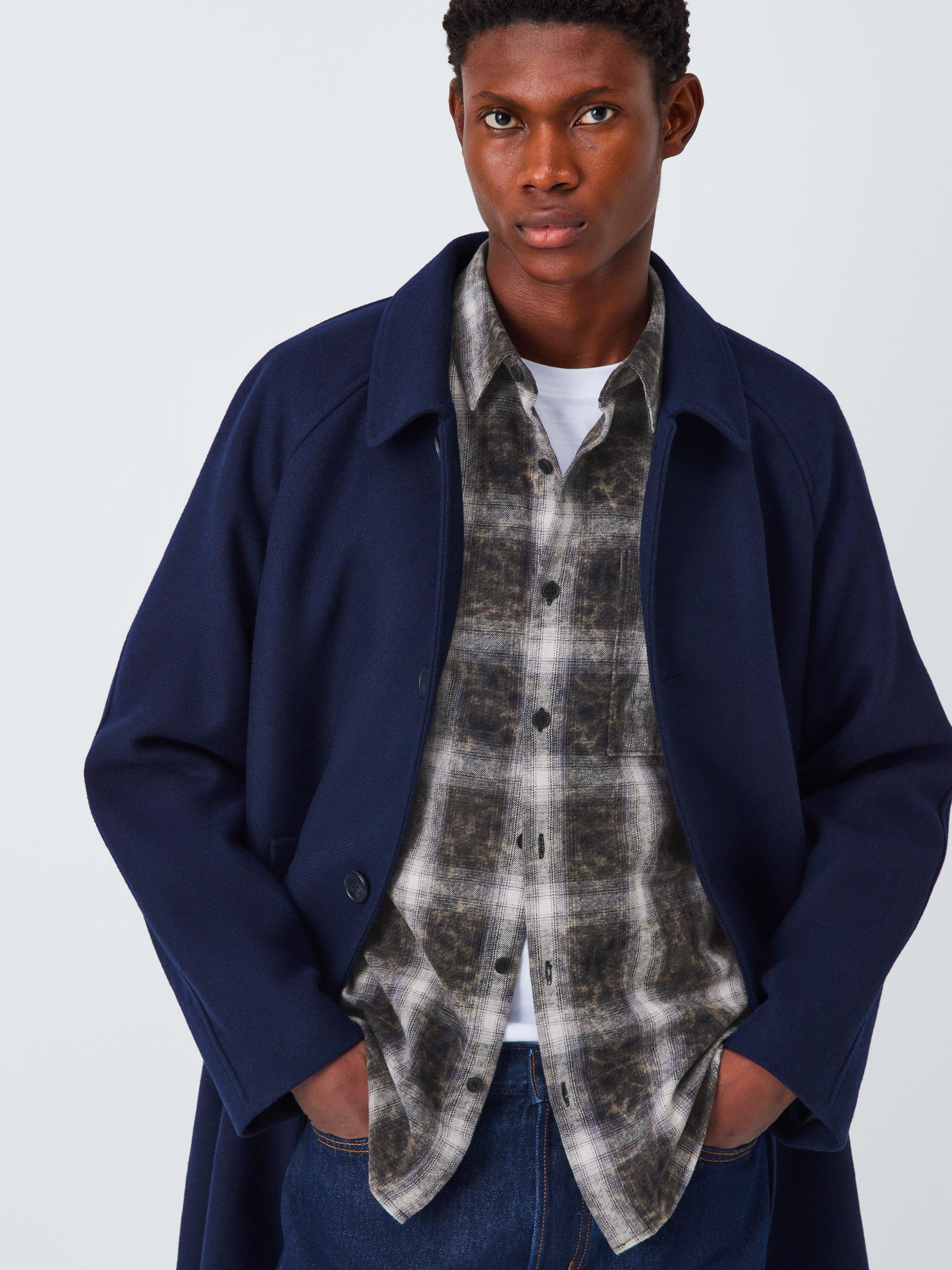 Product image 5 of 6, which shows Kin Erased Check Cotton Shirt, Meteorite, S