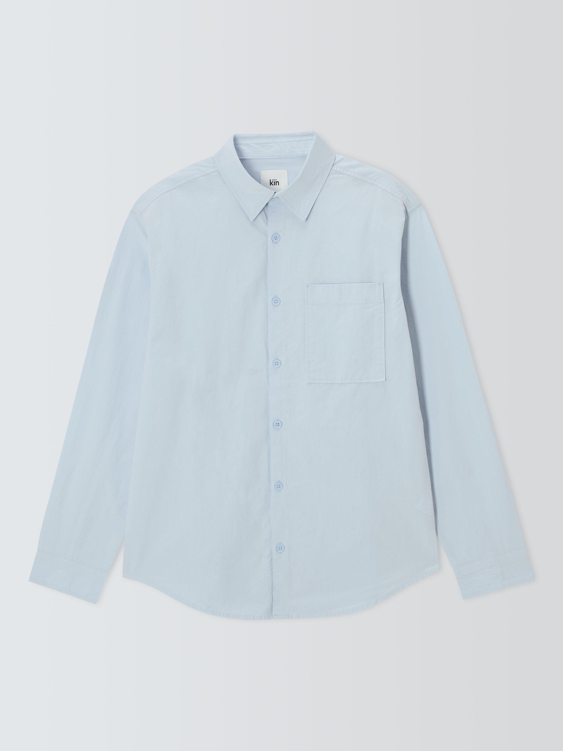 Product image 4 of 6, which shows Kin Washed Cotton Poplin Shirt, Heather, S