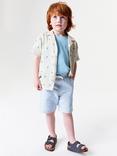 Crew Clothing Kids' Twill Striped Shorts, Mid Blue