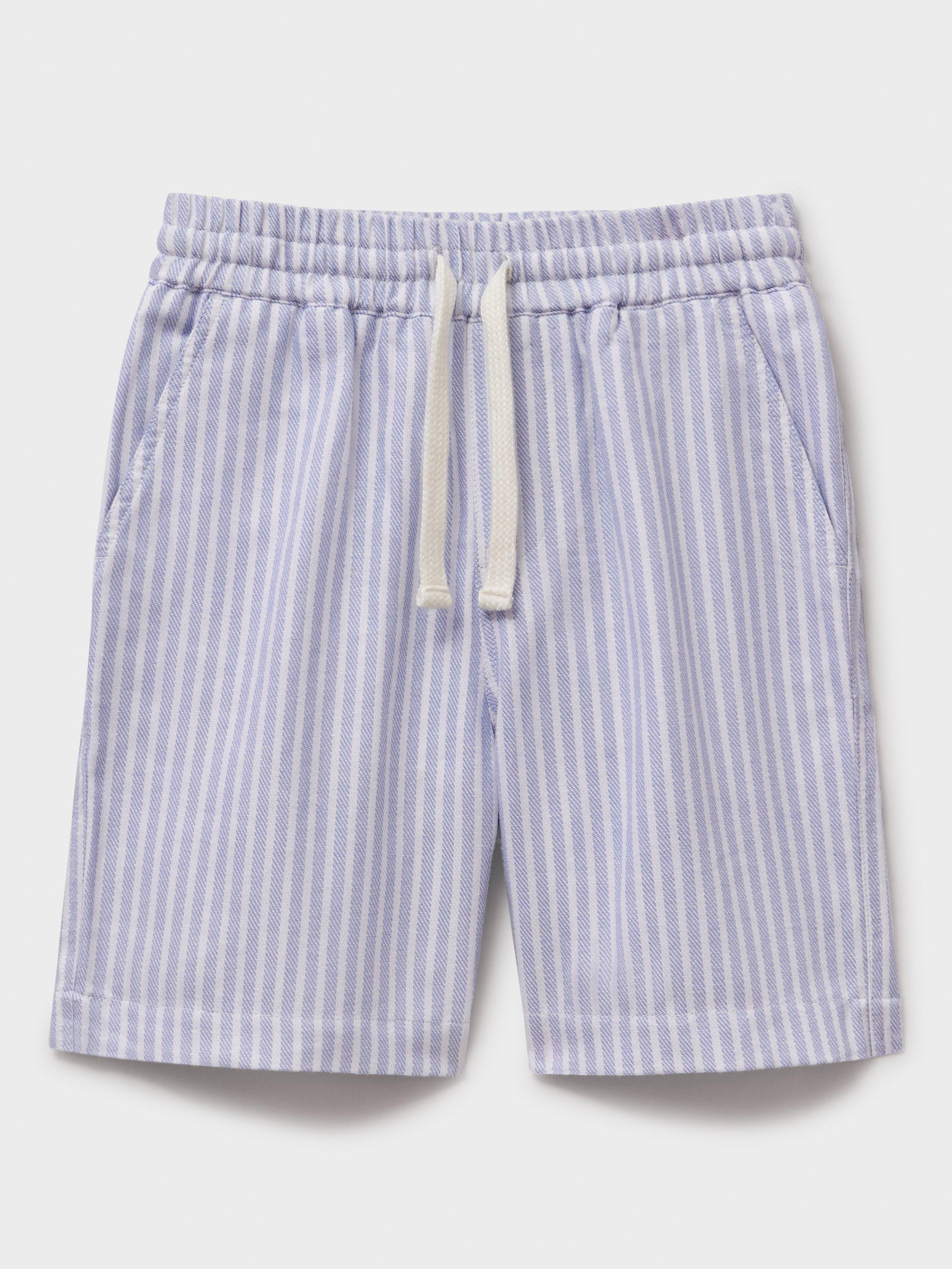 Product image 2 of 4, which shows Crew Clothing Kids' Twill Striped Shorts, Mid Blue, 8-9 years